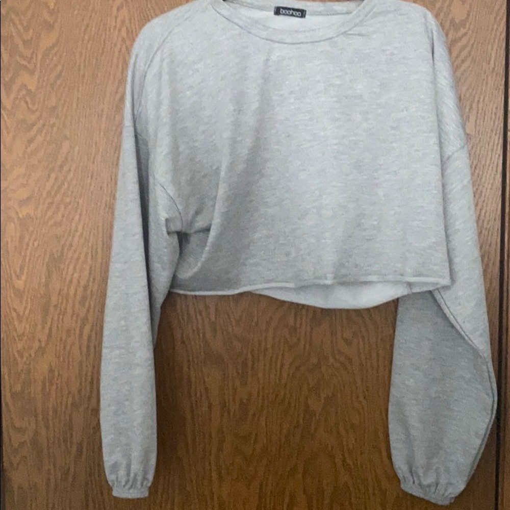 Gray crop top